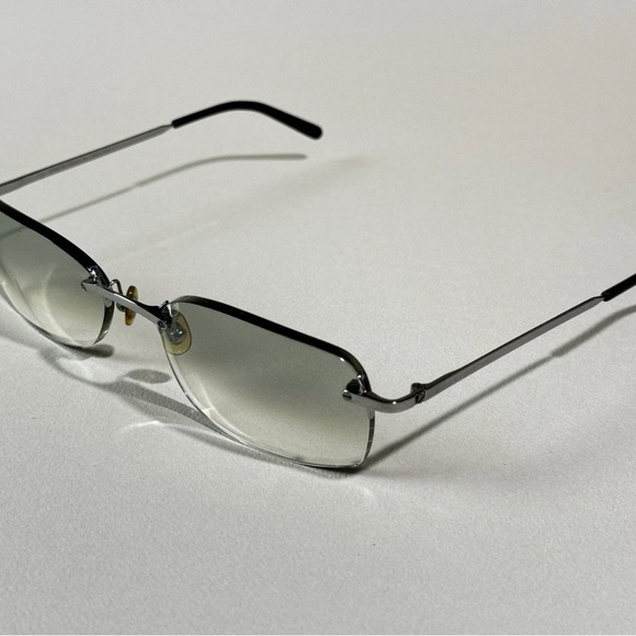 Cartier Platinum Rimless Titanium Sunglasses FRAME ONLY Authentic REED PLEASE